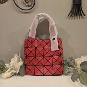 Geometric Candy Apple Red Panek Mini Mesh Tote Bag
